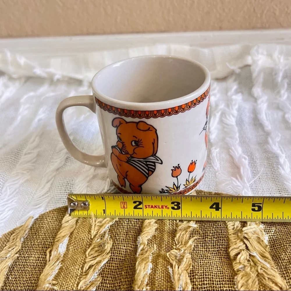 VTG 1960s Made In Japan Porcelain Pig Lion Duck Small Mug Cute